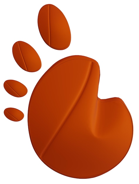 Isolated of an cute animal paw (3D Rendering)