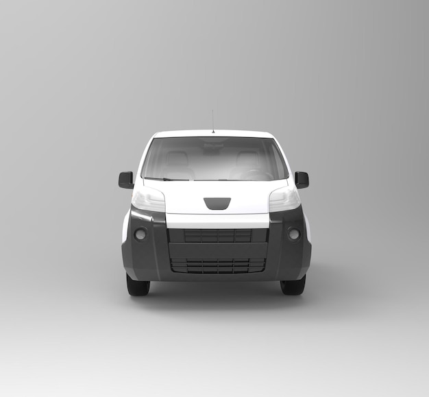 Isolated delivery van 3d render