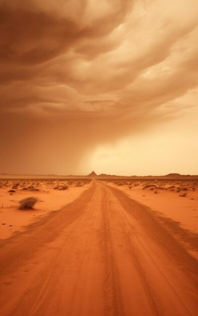 Isolated Desert Path in the Sands