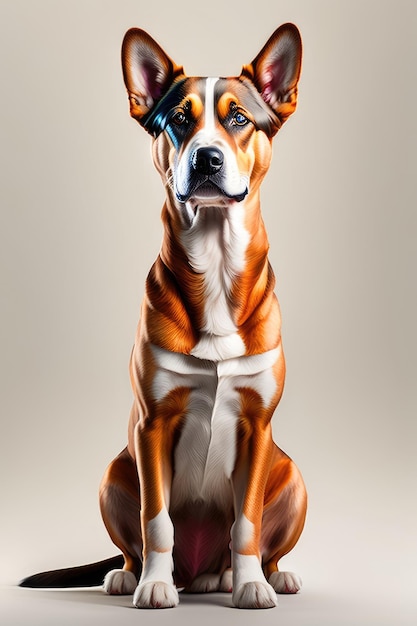 A isolated dog on white background