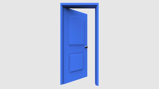 Isolated door illustration 3d rendering