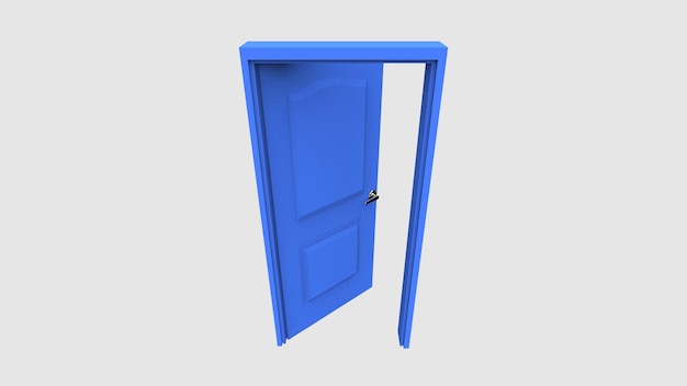 Isolated door illustration 3d rendering