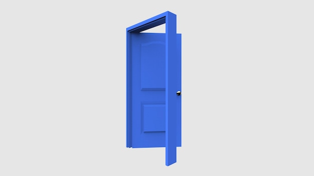 Isolated door illustration 3d rendering