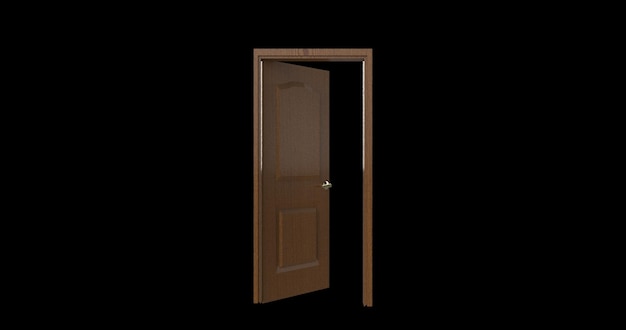 Isolated door illustration 3d rendering