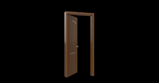 Isolated door illustration 3d rendering