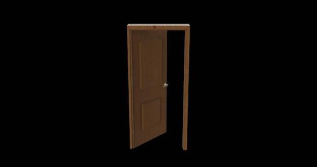 Isolated door illustration 3d rendering