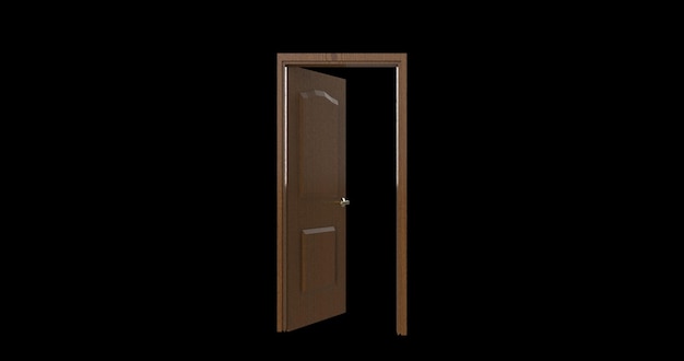 Isolated door illustration 3d rendering