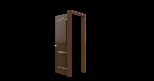 Isolated door illustration 3d rendering