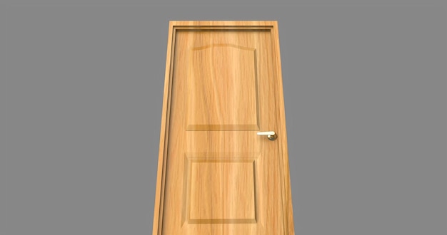 Isolated door illustration 3d rendering