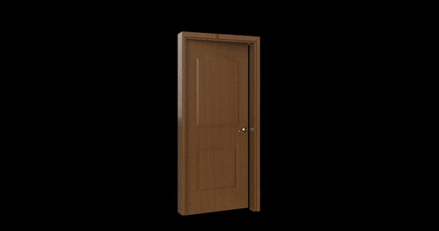 Isolated door illustration 3d rendering