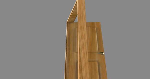 Isolated door illustration 3d rendering