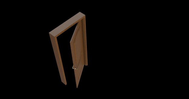 isolated door illustration 3d rendering