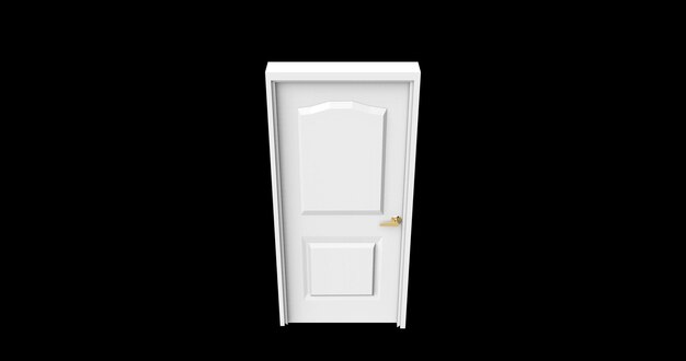 Isolated door illustration 3d rendering