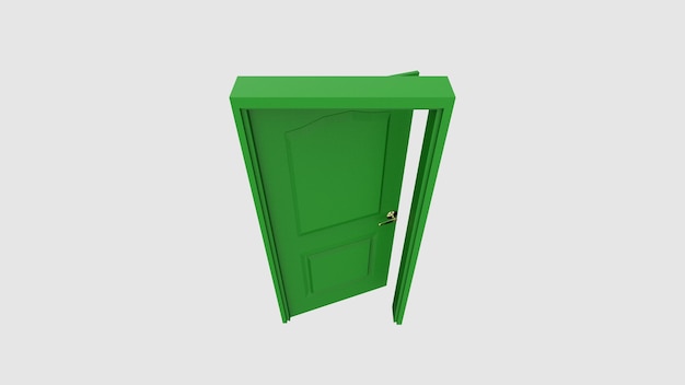 Isolated door illustration 3d rendering