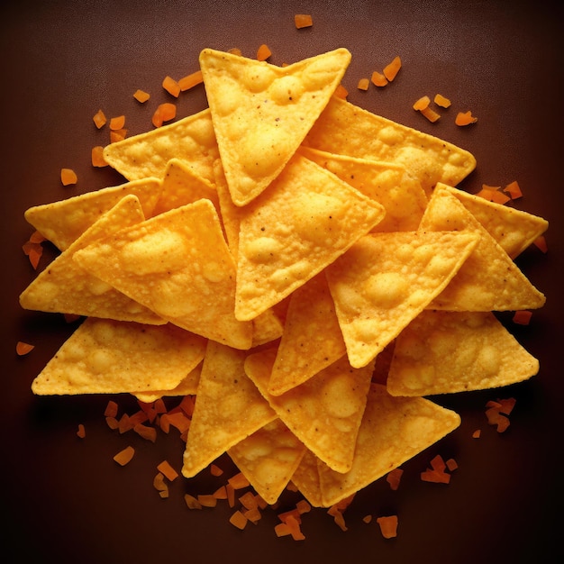 Isolated doritos on the dark background Generative AI