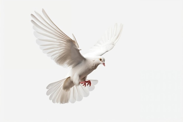 Photo isolated dove on white background generative ai