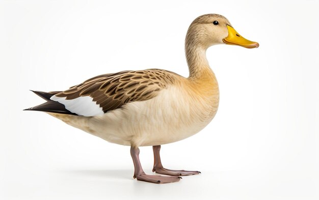 Isolated Duck on White Background Generative Ai