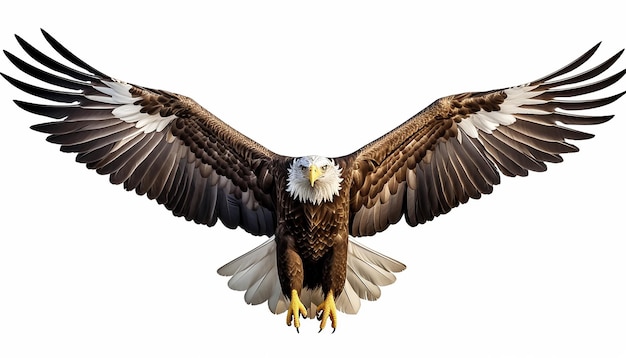 Isolated Eagle Elevation Front View Majestic Raptor Presence