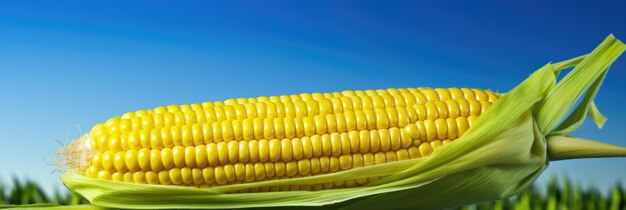 Isolated ear of corn on the cob fresh agriculture vegetable and food image