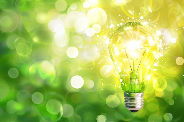 Isolated eco energy light bulb green energy premium eps graphic