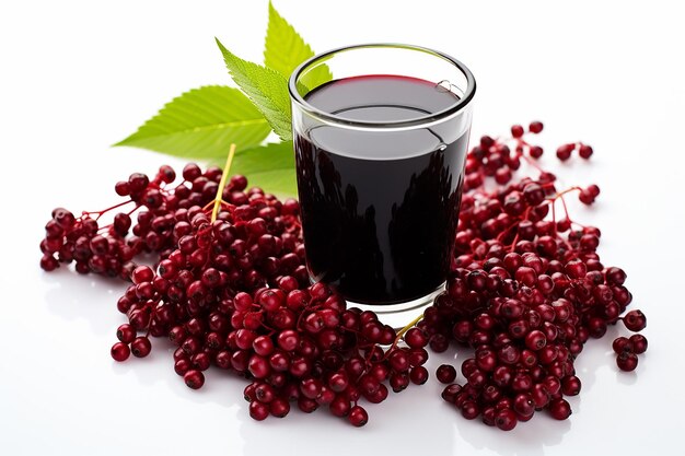 Isolated Elderberry Juice on White Background