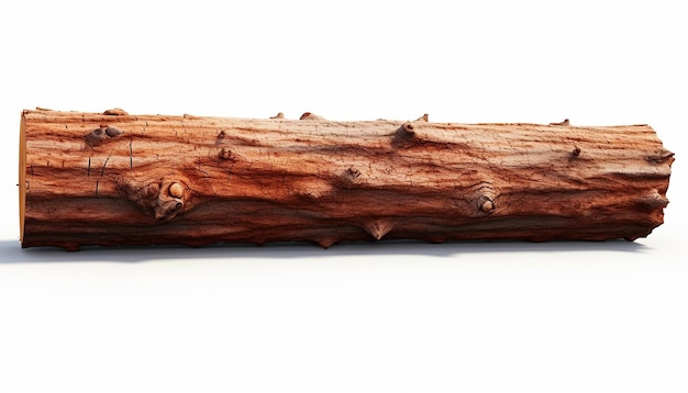 Photo isolated elevation side view of a log