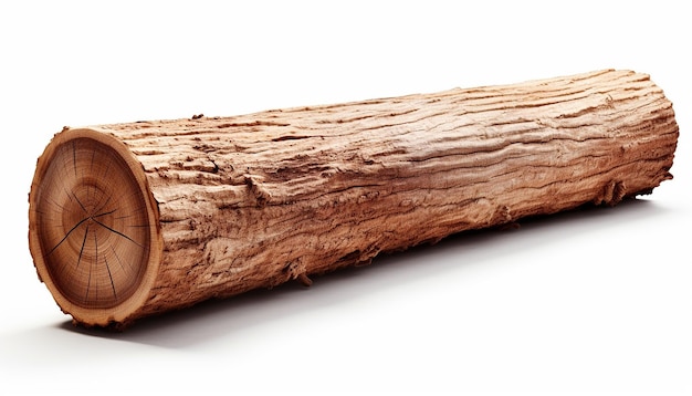 Photo isolated elevation side view of a log