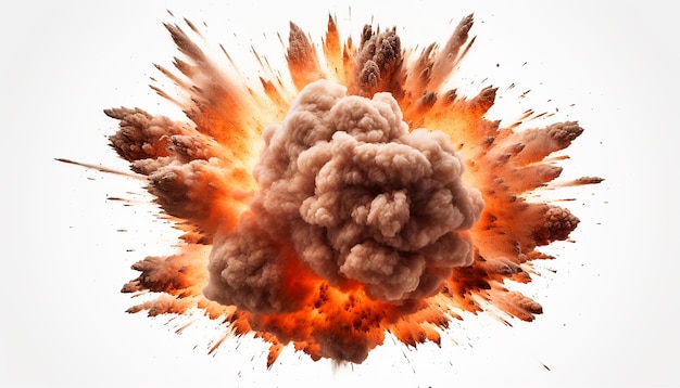 Isolated Explosion on White Background