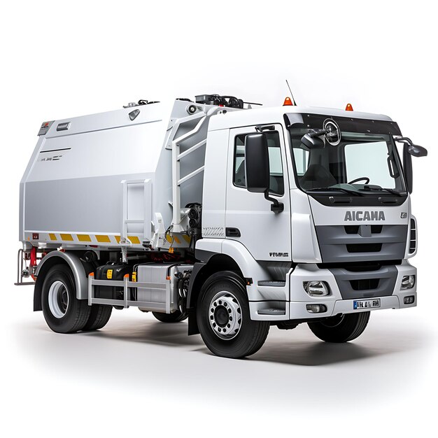 Photo isolated of fap samba trash truck diesel engine 2012 model brazilian com on white background photo