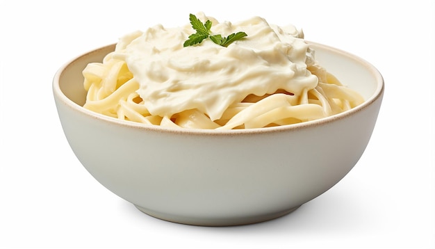 Isolated Fettuccini Alfredo Bowl