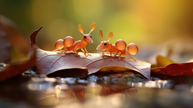 Isolated Fire Ant on a Leaf