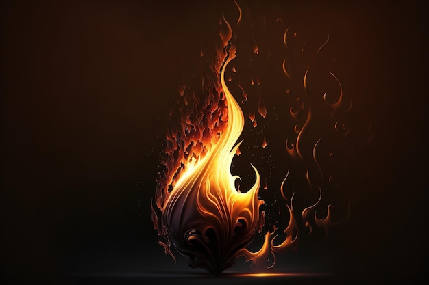 isolated flame flowing light on wallpaper background llustration