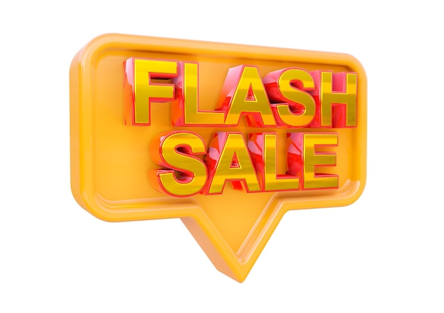 Isolated Flash Sale promotional stamp design. Banner of marketing campaigns for stores and shopping. 3D Rendering