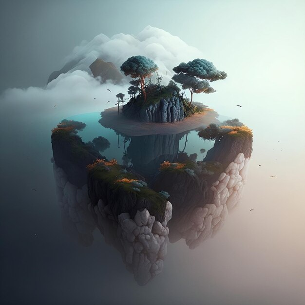 isolated floating island photo