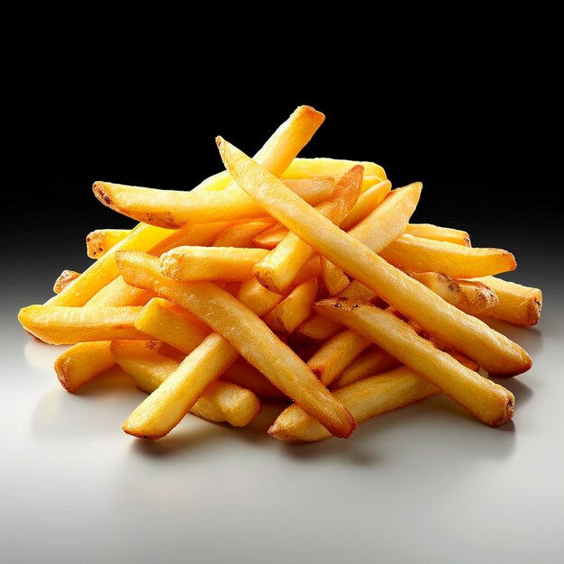 Photo isolated french fries on a white background perfect for design for social media post size