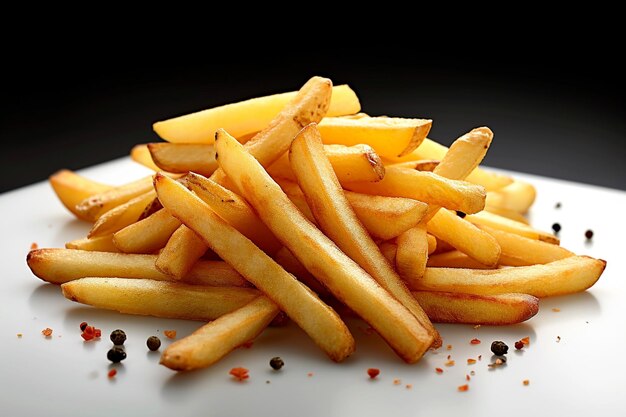 Photo isolated french fries on a white background perfect for design