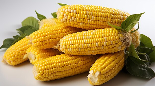 Isolated fresh corn on white background