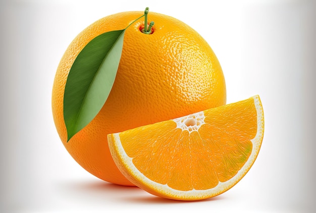 Isolated fresh orange fruit on a white backdrop