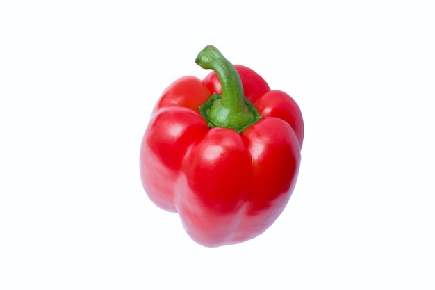 Isolated fresh yellow pepper on white background