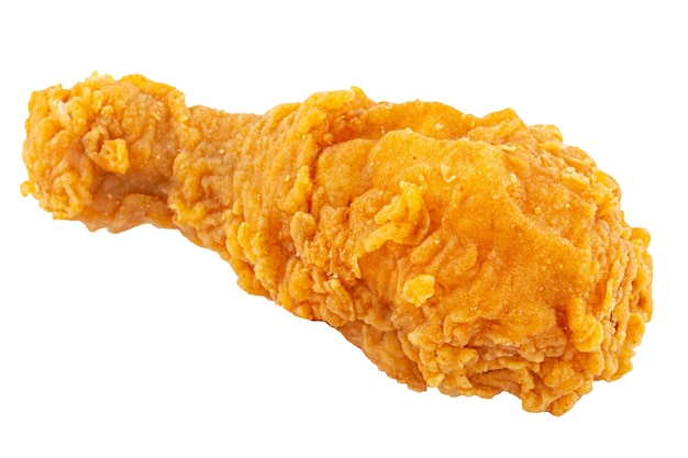 Isolated fried crispy chicken leg