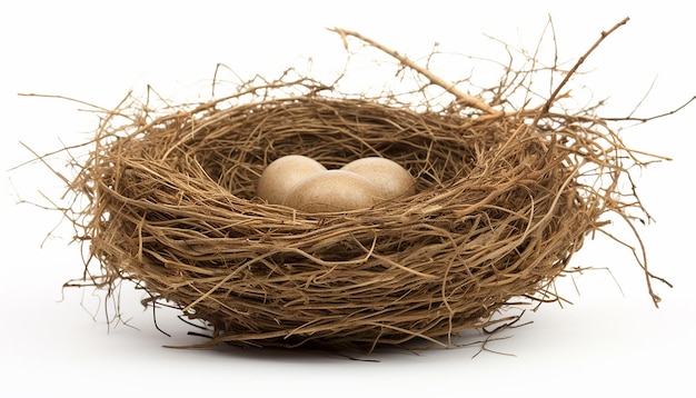 Isolated Front View of Bird Nest