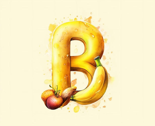 Isolated fruit alphabet for the kids b for banana