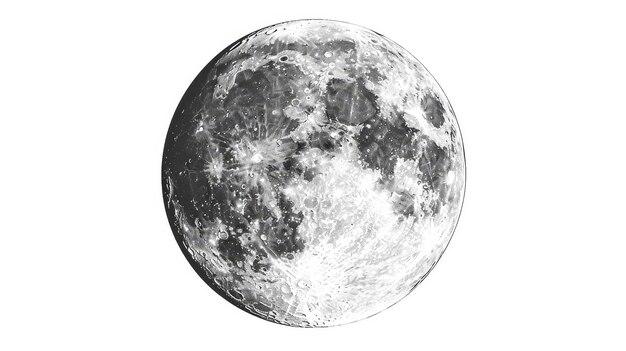 Photo isolated full moon on white