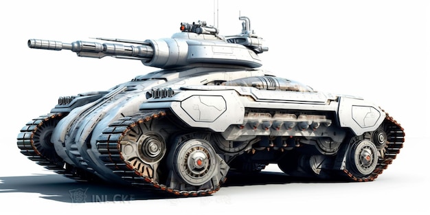 Photo an isolated futuristic armored tank on a white background representing military defense