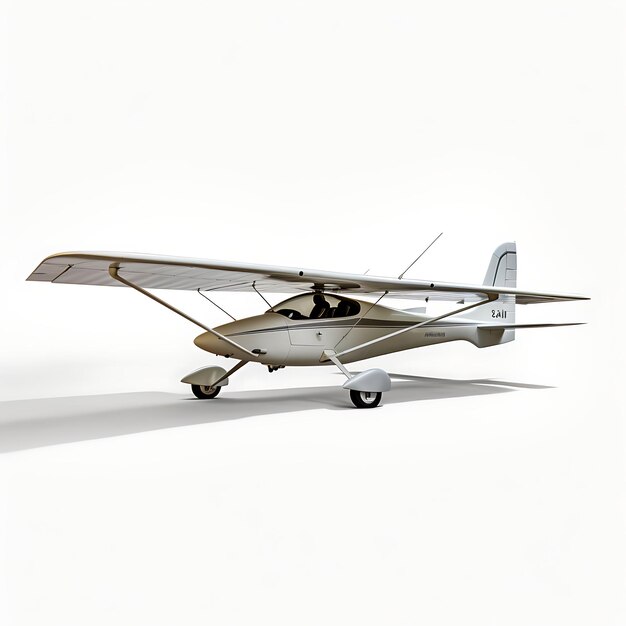 Premium AI Image Isolated Glider Unpowered Aircraft Long Wings White