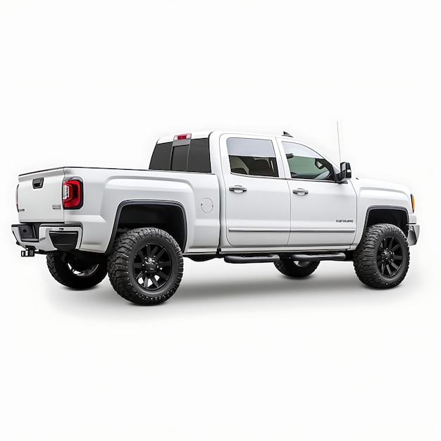 Photo isolated of gmc sierra pickup truck diesel engine 2011 model sleek style on white background photo