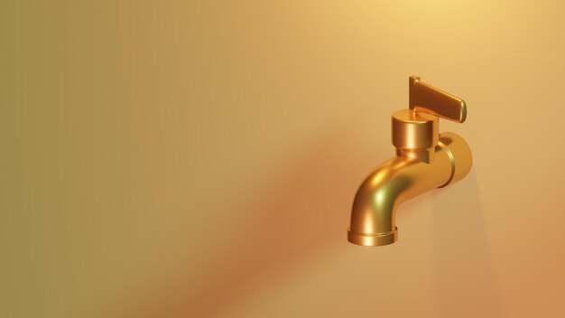 isolated golden faucet