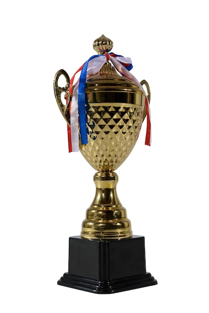 Isolated golden soccer trophy of football sport