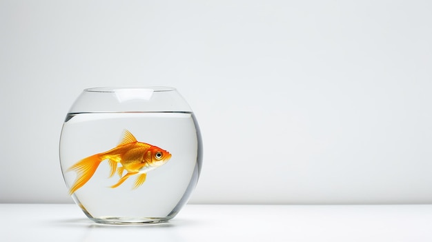 Isolated goldfish on white background