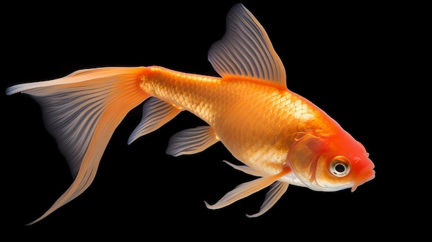 Isolated Goldfish on White Background